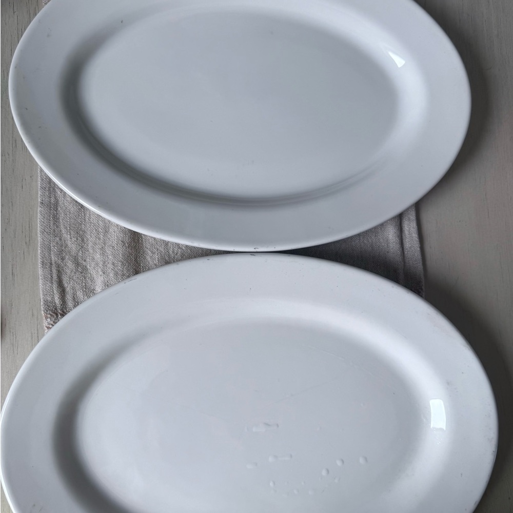 Antique Large Ceramic Anfora Platters - Dinnerware - Set of 2 - EUC - No Chips